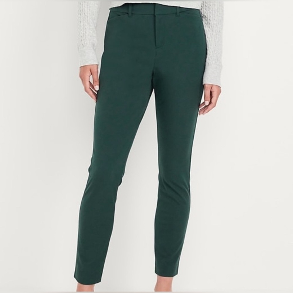 High-Waisted Pixie Skinny Ankle Pants Size 6 Petite LIKE NEW Dark Green